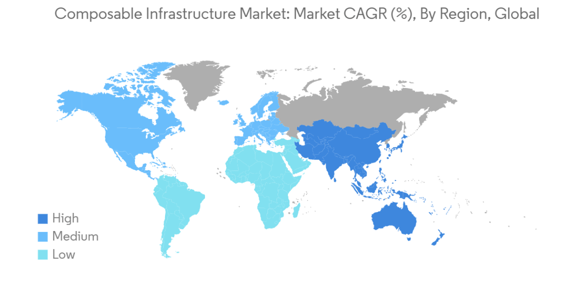 Composable Infrastructure Market Trends Composable Infrastructure Market: Market CAGR (%), By Region, Global